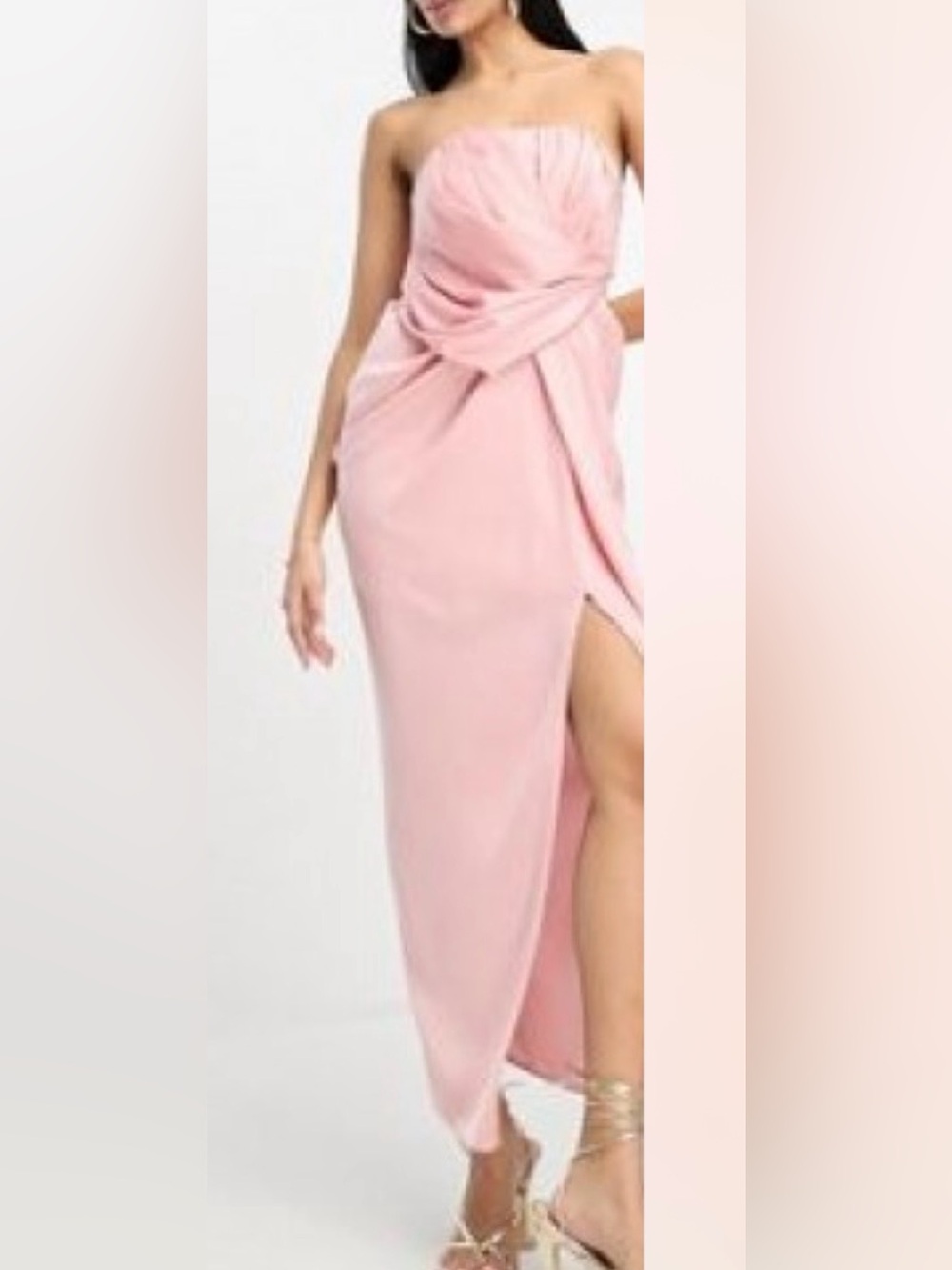 ASOS Blush Pink Draped Midi Dress